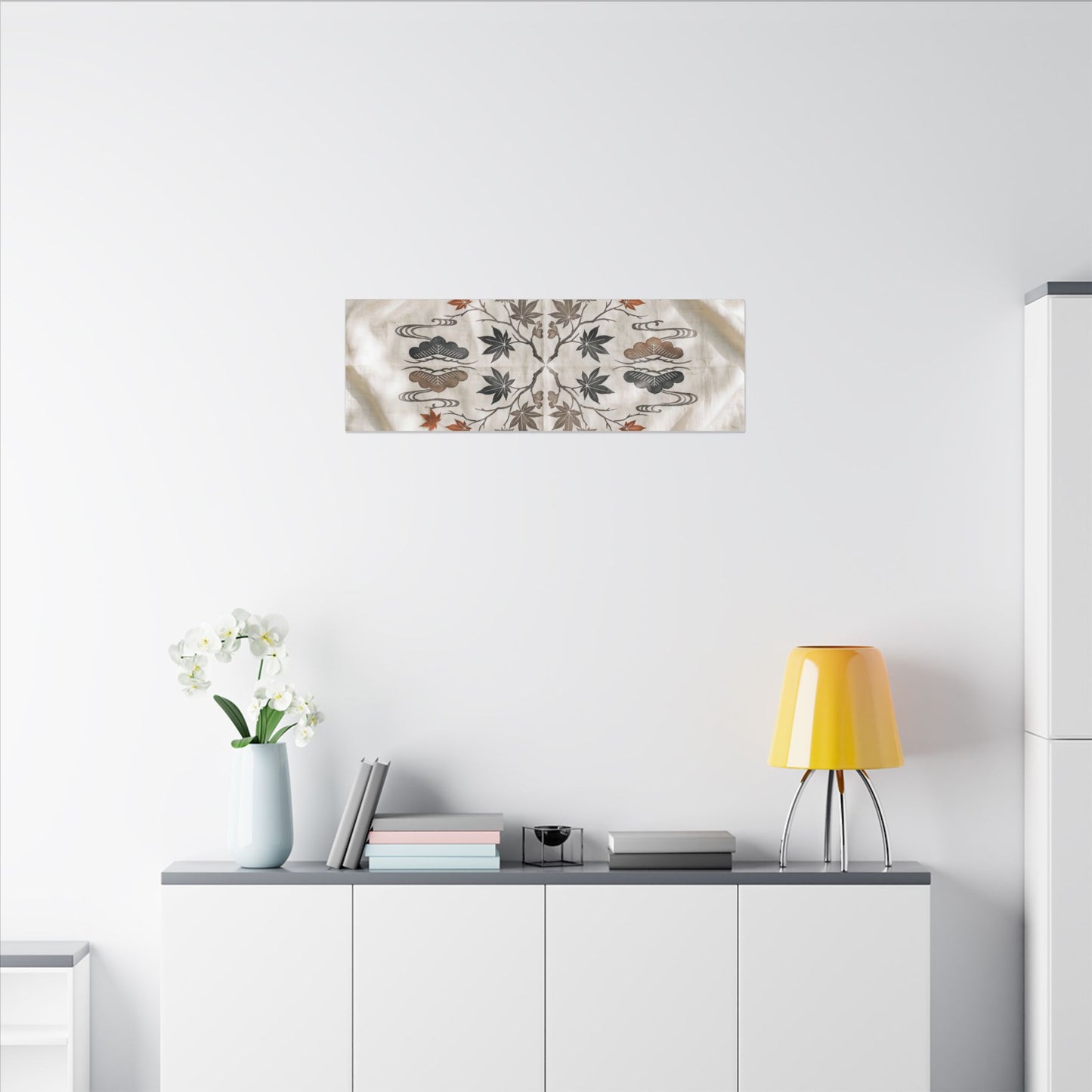 Elegant Silk Drape Canvas Art - Japanese Pattern Japandi