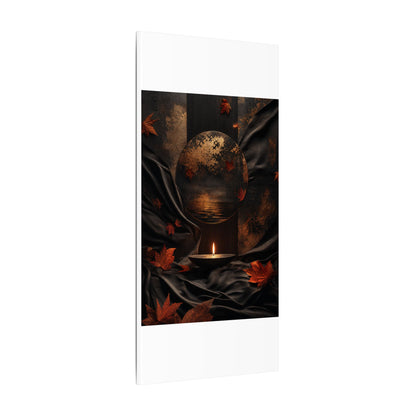 Silk Drape Autumn Canvas Art | Dark Japandi Moody Design