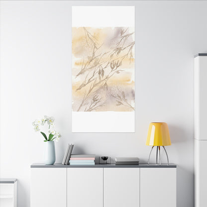 Shadow Play Winter Canvas Art | Japandi Warm Design