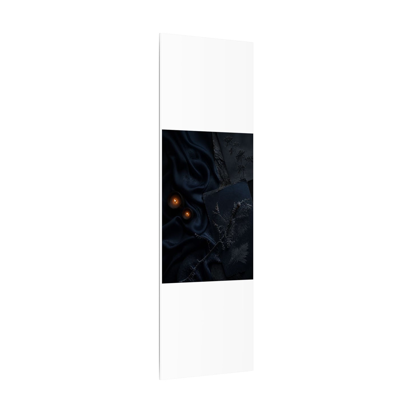 Candlelight Silk Drape Canvas Art - Dark Japandi Kanso