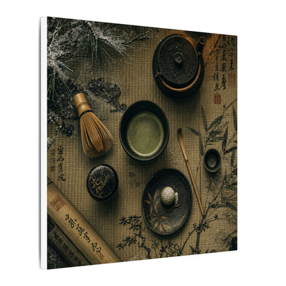 Tea Ceremony Canvas Art | Winter Zen Ukiyo E Inspired Art