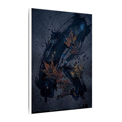 Sophisticated Ink Brushstroke Canvas Art - Dark Texture Dark Japandi