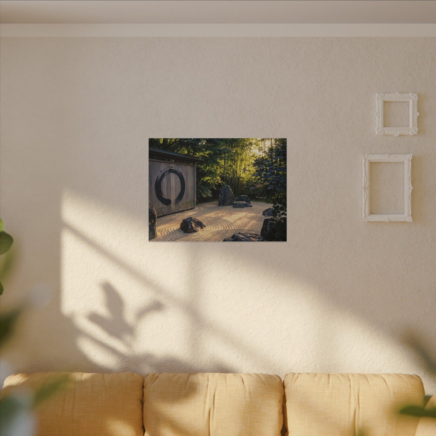 Rock Garden Enso Canvas Art | Tranquil Zen Art