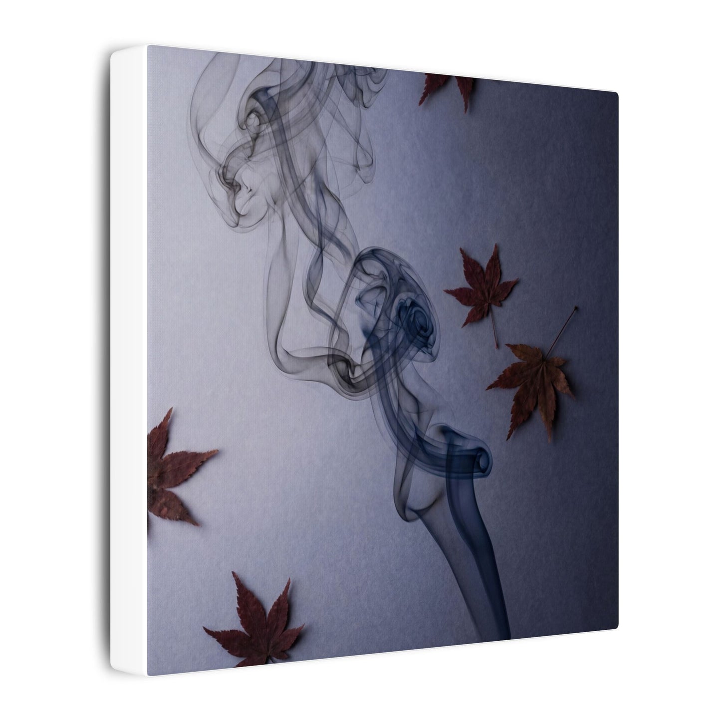 Dark Japandi Incense Smoke in Dawn | Moody Minimal Canvas Art