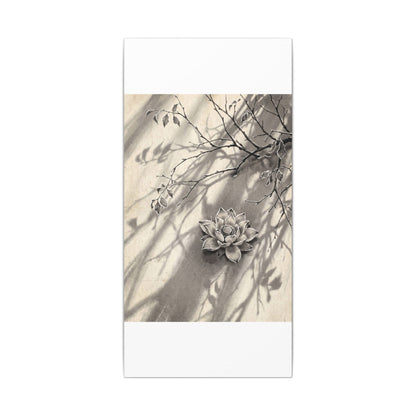 Winter Lotus Flower Sumi E Canvas Art | Contemplative Decor