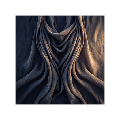 Silk Drape Winter Sticker | Dark Japandi Luxurious Design Art Print