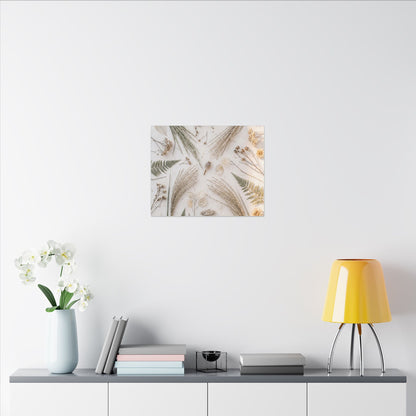 Elegant Dried Flowers Canvas Art - Japanese Pattern Japandi