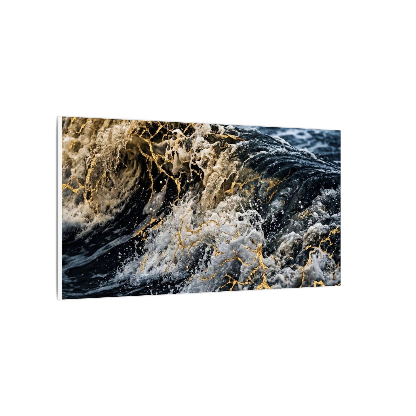 Ocean Wave Winter Canvas Art | Kintsugi Artful Design