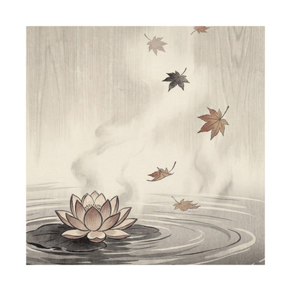 Lotus Flower Wall Art Print | Autumn Zen Ukiyo E Inspired Art