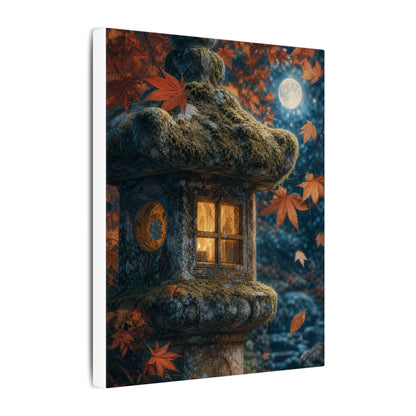Autumn Stone Lantern Forest Whimsy Canvas Art | Earthy Decor