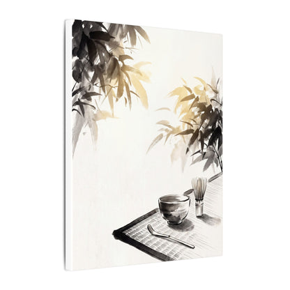 Tea Ceremony Sumi E Canvas Art | Serene Zen Art