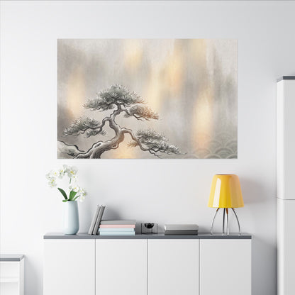 Pine Tree Canvas Art | Winter Japandi Japanese Pattern Art
