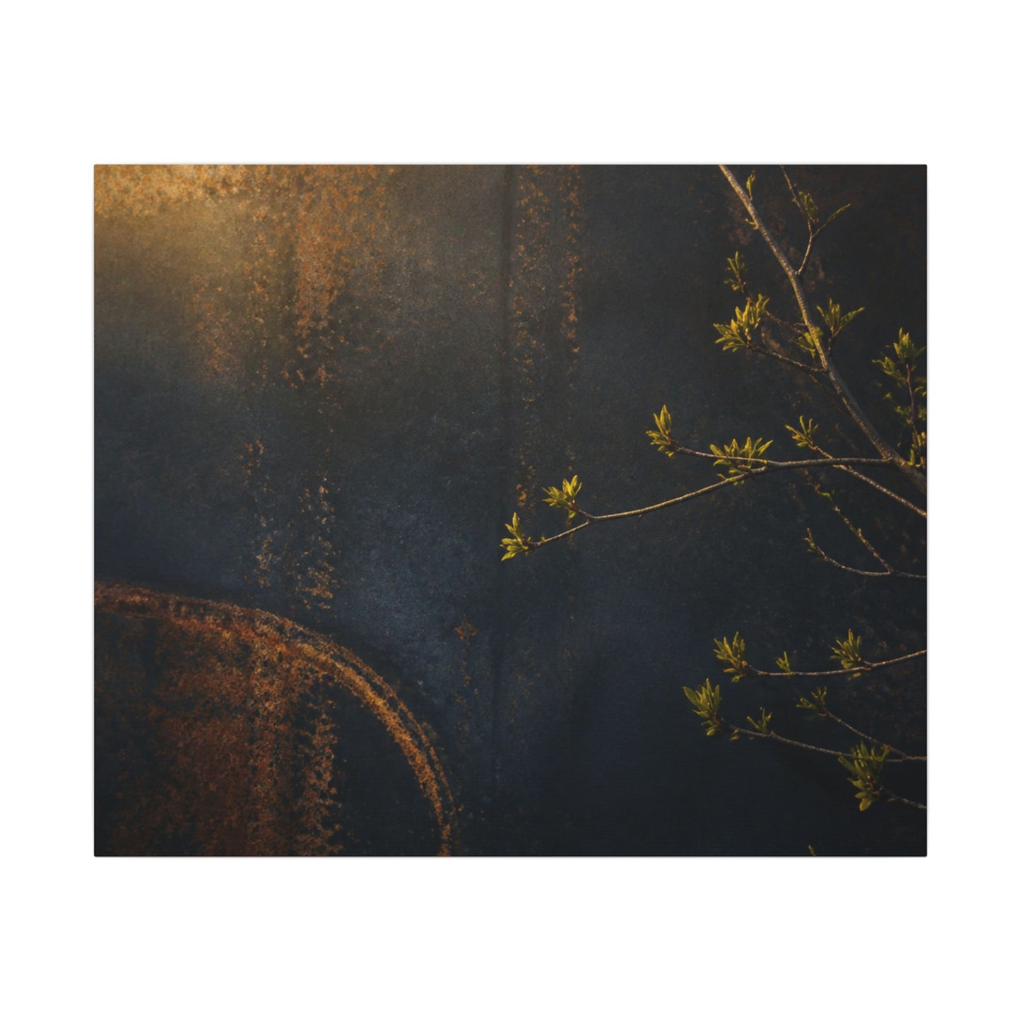 Spring Rust Patina Dark Texture Canvas Art | Moody Decor
