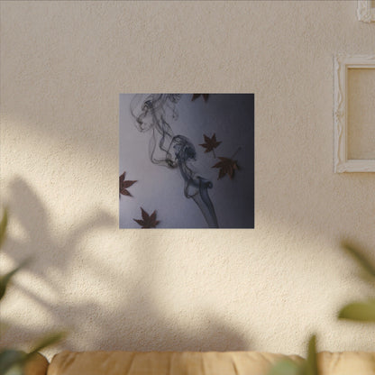 Dark Japandi Incense Smoke in Dawn | Moody Minimal Canvas Art