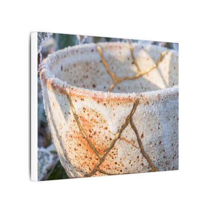 Resilient Ceramic Bowl Canvas Art - Gold Vein Kintsugi