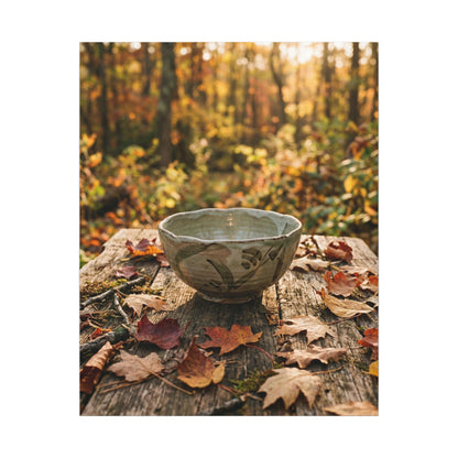 Golden Hour Ceramic Bowl Canvas Art - Japandi Fukinsei