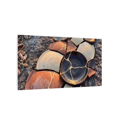 Winter Broken Pottery Gold Vein Canvas Art | Beautiful Decor