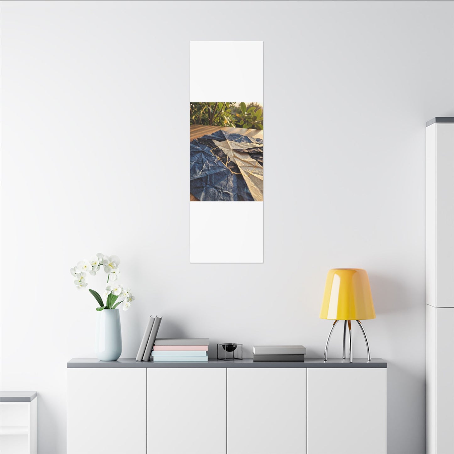 Golden Hour Paper Fold Canvas Art - Kintsugi Ma