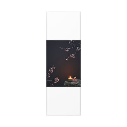 Dark Japandi Cherry Blossom in Candlelight | Moody Minimal Canvas Art