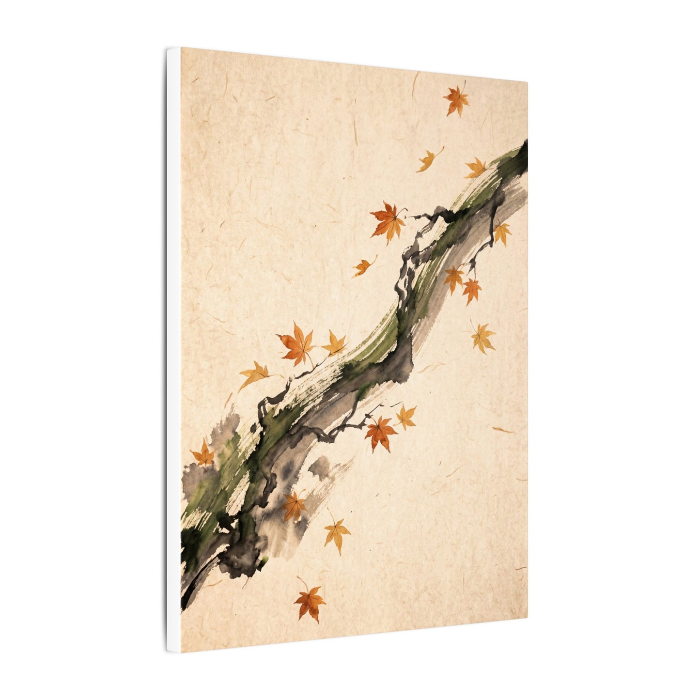 Ink Brushstroke Autumn Canvas Art | Zen Calm Design