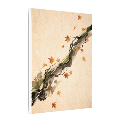 Ink Brushstroke Autumn Canvas Art | Zen Calm Design