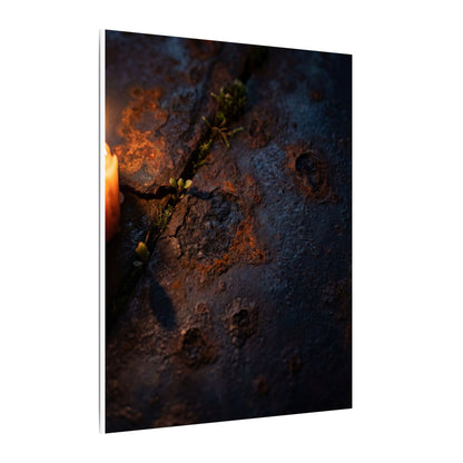 Candlelight Rust Patina Canvas Art - Dark Japandi Ma