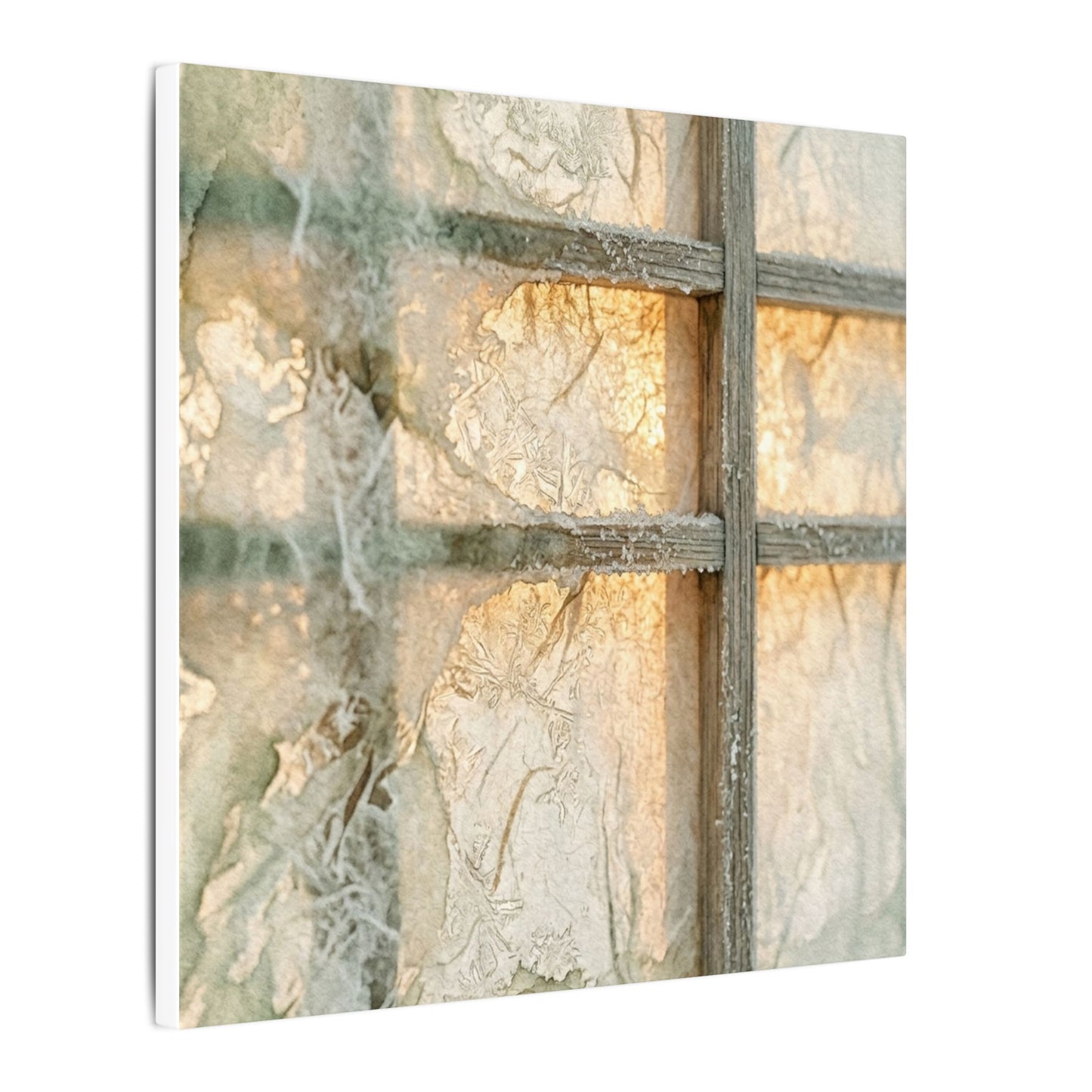 Winter Shoji Screen Watercolor Canvas Art | Elegant Decor