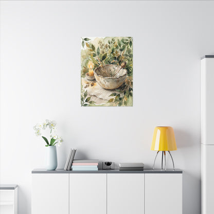Ceramic Bowl Summer Canvas Art | Japandi Elegant Design