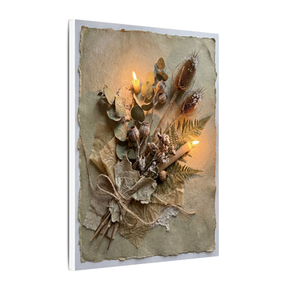 Dried Flowers Texture Canvas Art | Warm Japandi Art