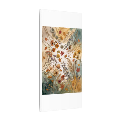 Dried Flowers Canvas Art | Autumn Japandi Watercolor Art