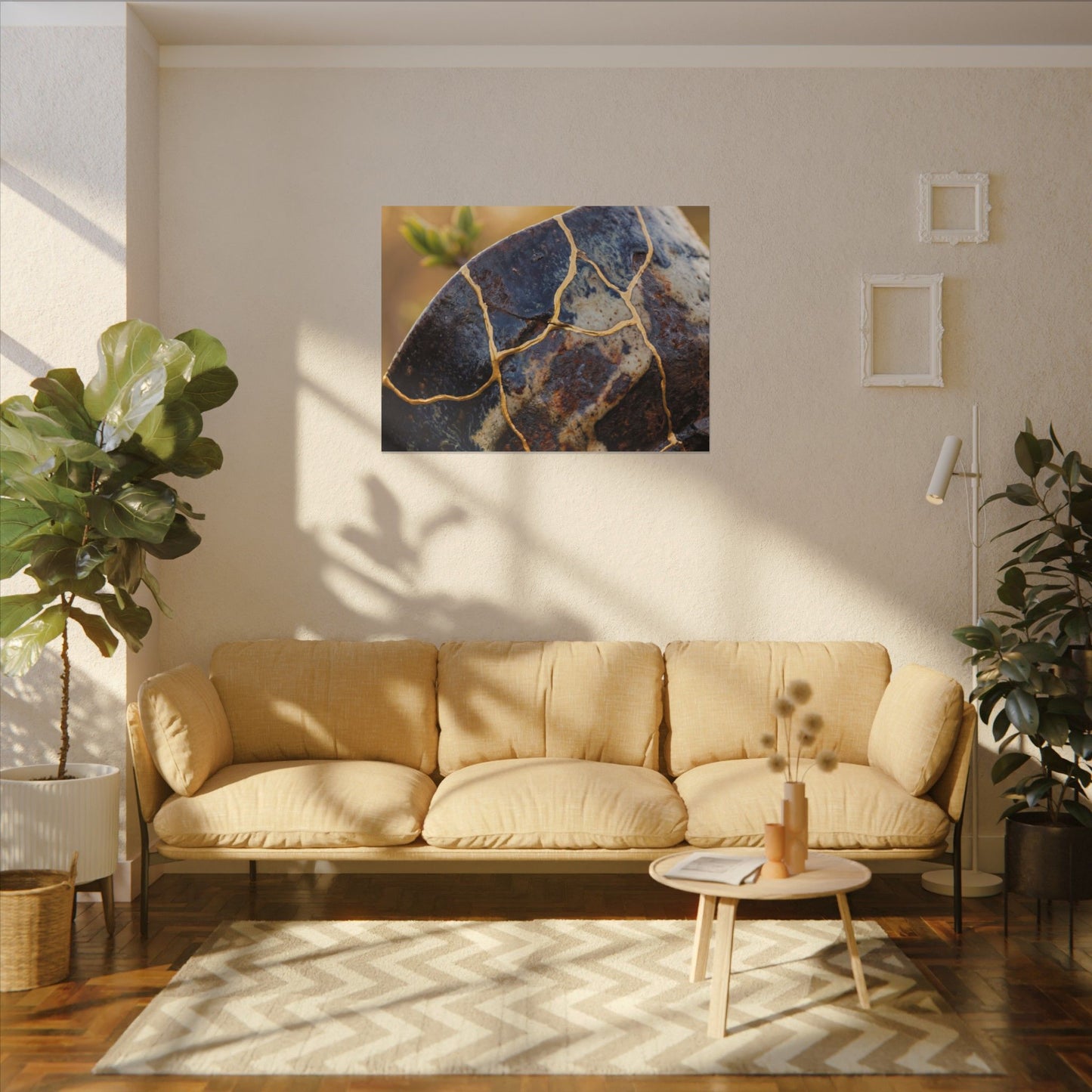 Fukinsei Rust Patina Canvas Art - Kintsugi Gold Repair