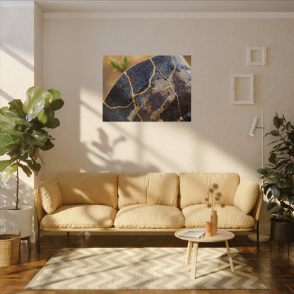 Fukinsei Rust Patina Canvas Art - Kintsugi Gold Repair