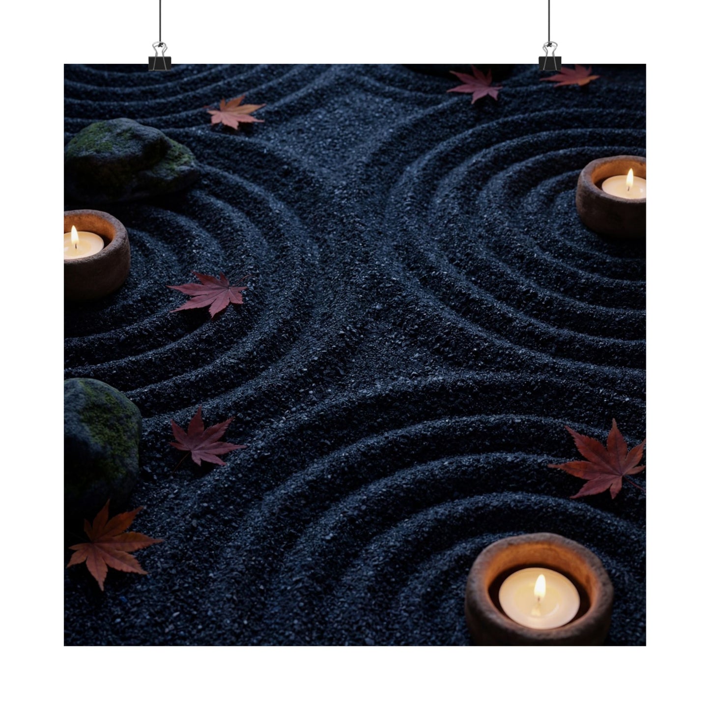Autumn Rock Garden Dark Texture Wall Art Print | Luxurious Decor