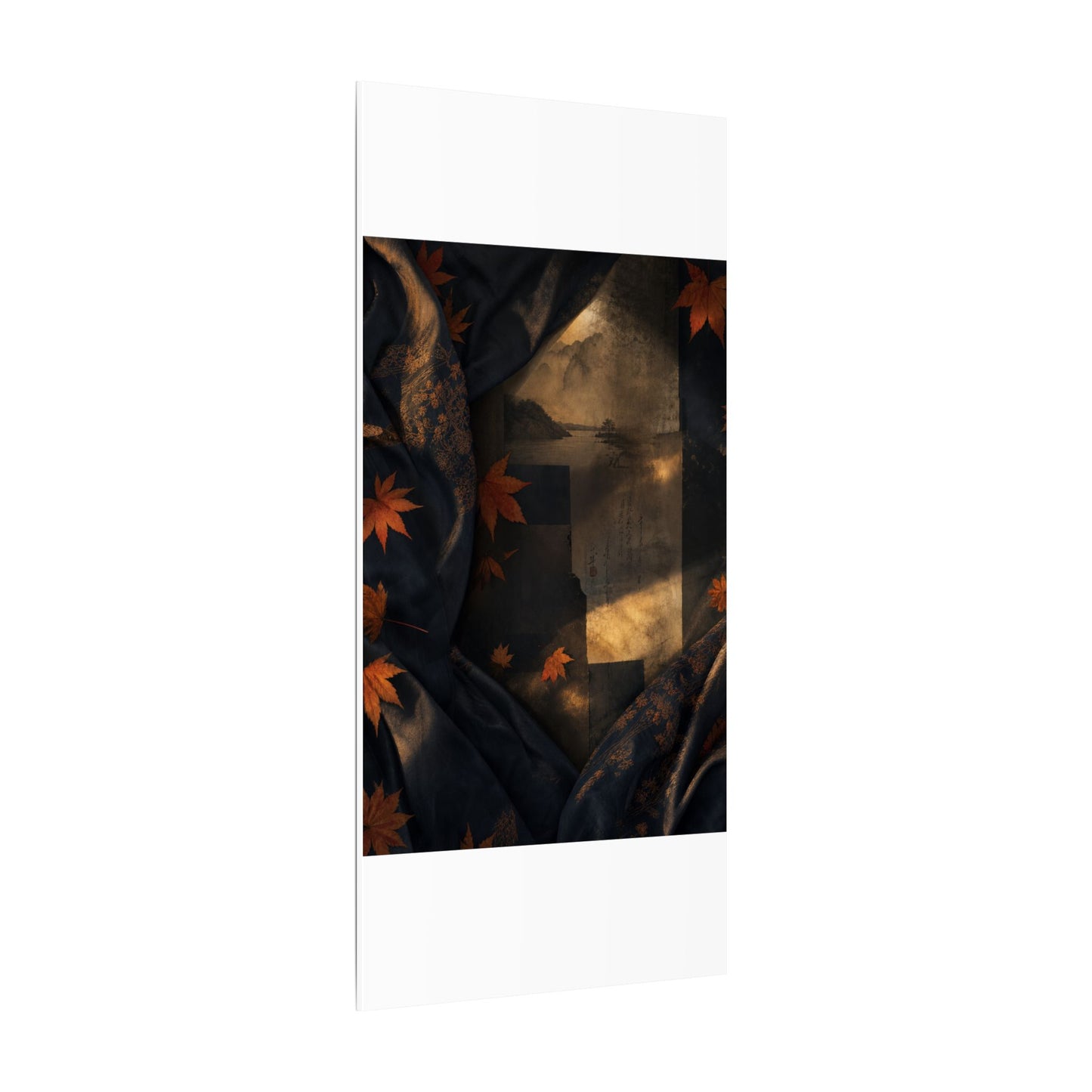 Autumn Silk Drape Shadow Zen Canvas Art | Bold Decor