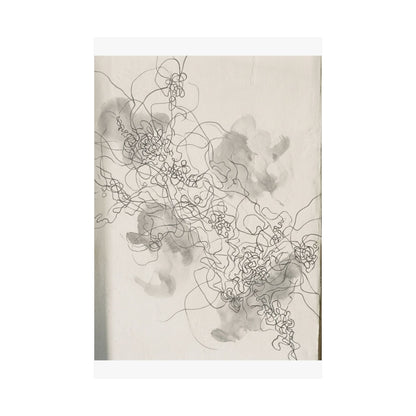 Datsuzoku Shadow Play Wall Art Print - Dark Japandi Dark Texture