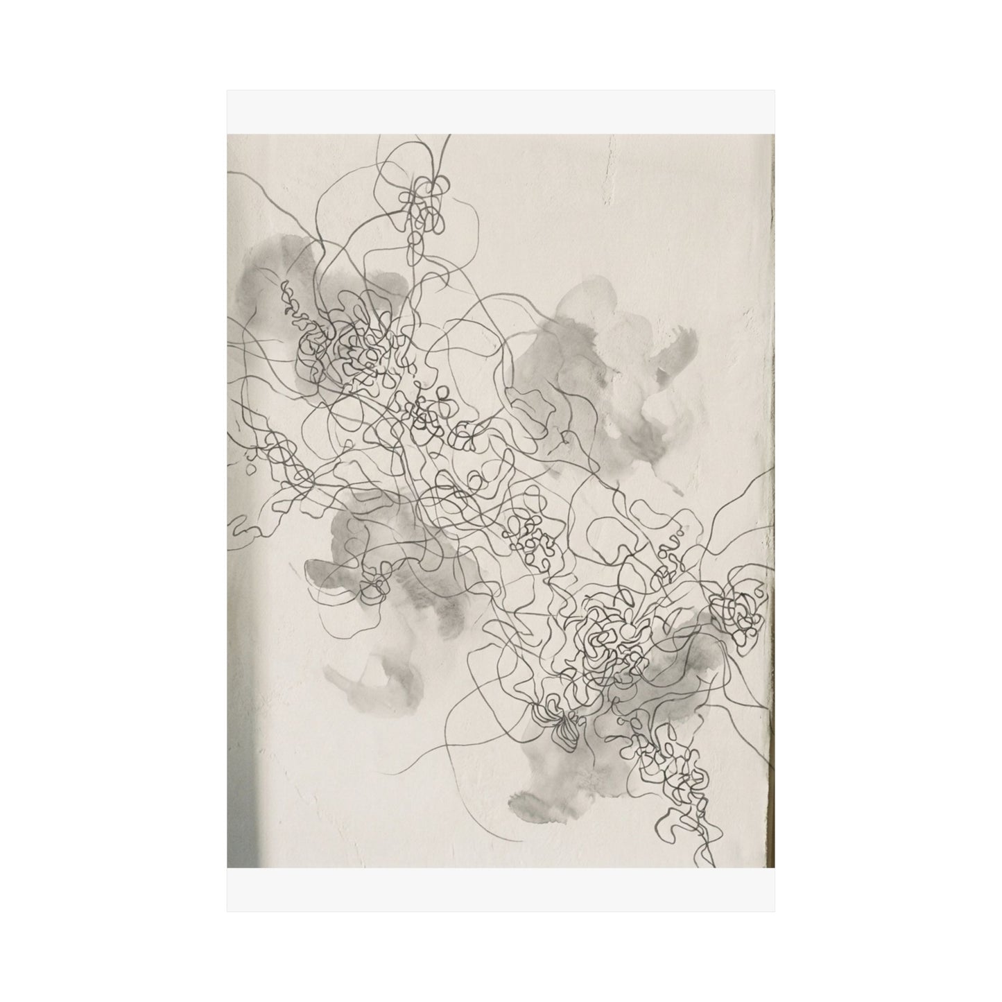 Mono No Aware Shadow Play Wall Art Print - Japandi Minimal Line