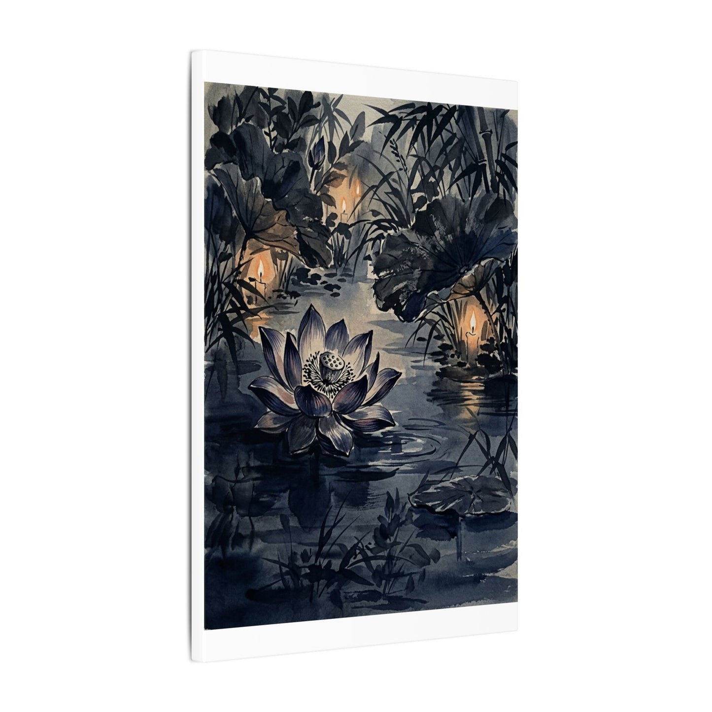Fukinsei Lotus Flower Canvas Art - Zen Sumi E