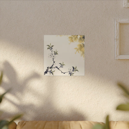 Kanso Cherry Blossom Canvas Art - Zen Sumi E