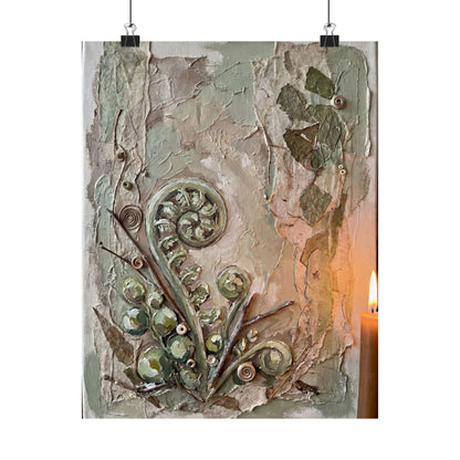 Spring Fern Unfurling Texture Wall Art Print | Elegant Decor Art Print
