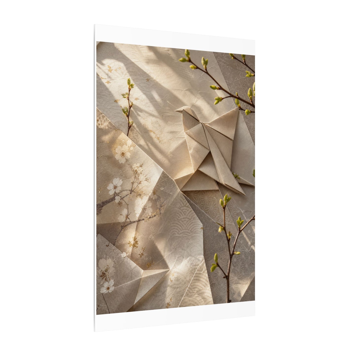 Golden Hour Paper Fold Canvas Art - Japandi Fukinsei