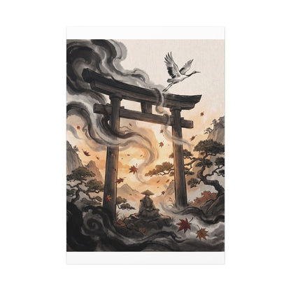 Torii Gate Ukiyo E Inspired Canvas Art | Serene Zen Art