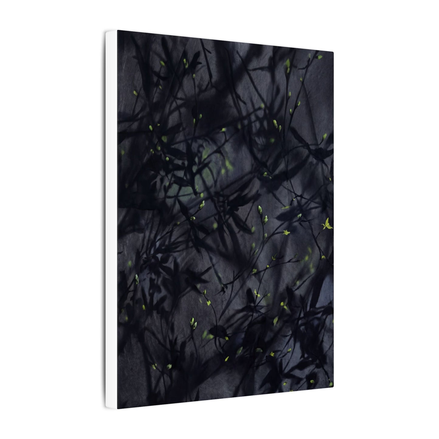 Shadow Play Spring Canvas Art | Dark Japandi Atmospheric Design