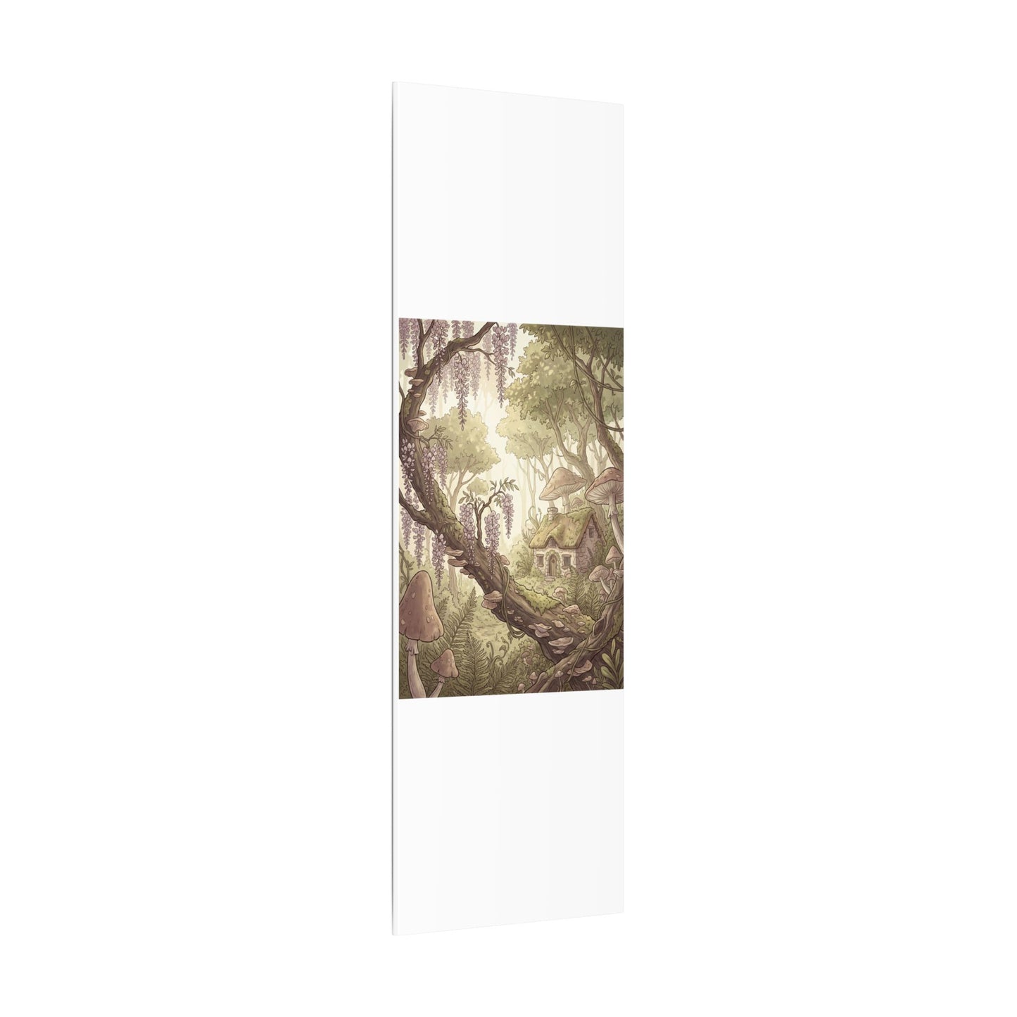 Summer Wisteria Mushroom Illustration Canvas Art | Enchanting Decor