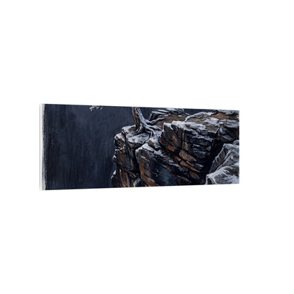 Dark Japandi Pine Tree in Dawn | Dark Texture Canvas Art