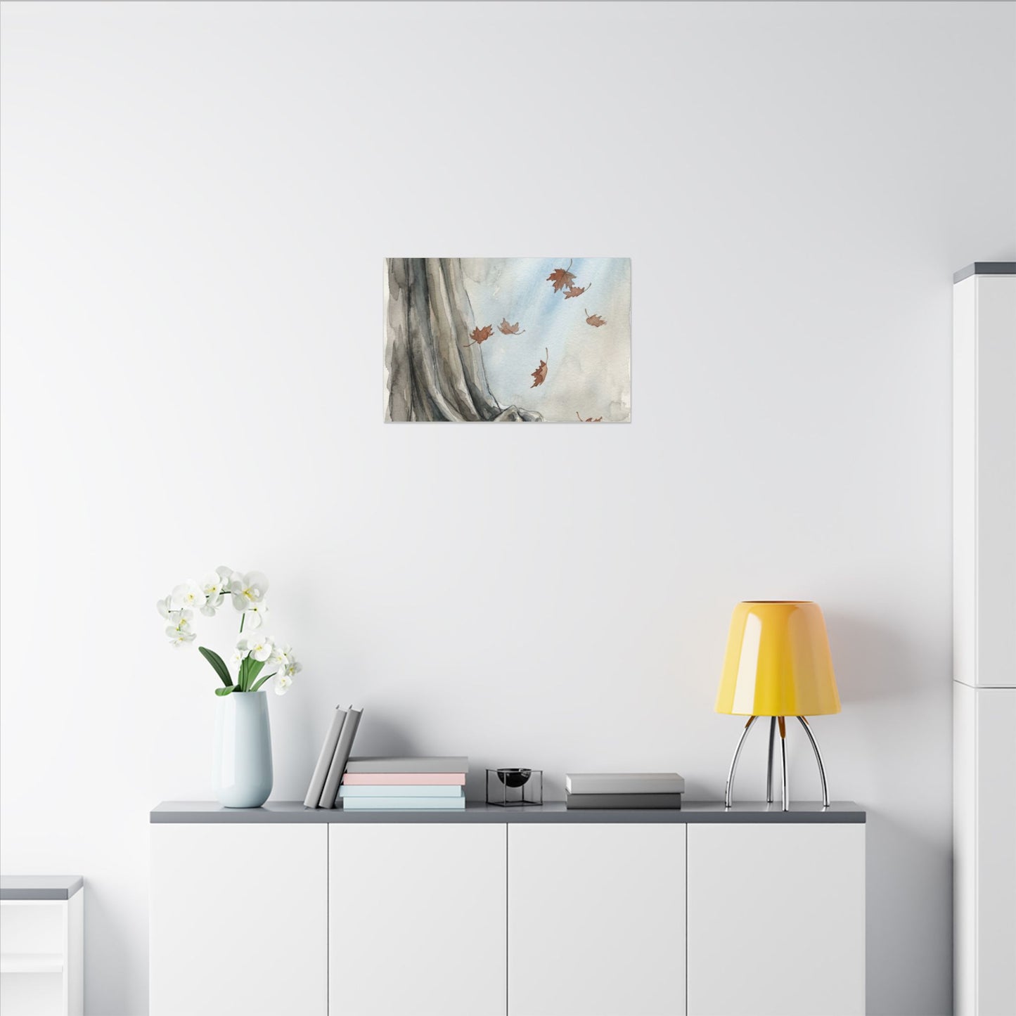 Ma Silk Drape Canvas Art - Japandi Watercolor