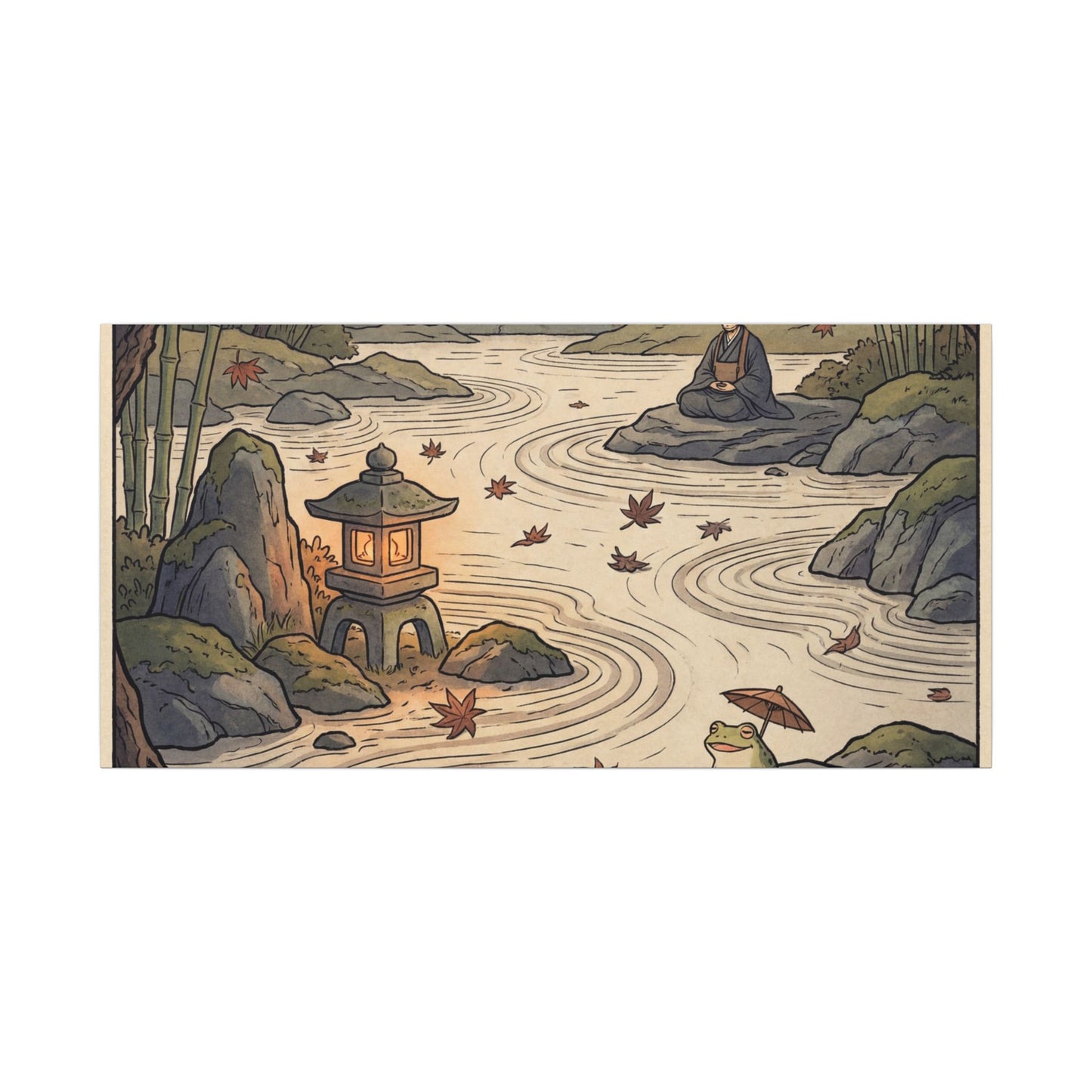 Rock Garden Autumn Canvas Art | Zen Serene Design