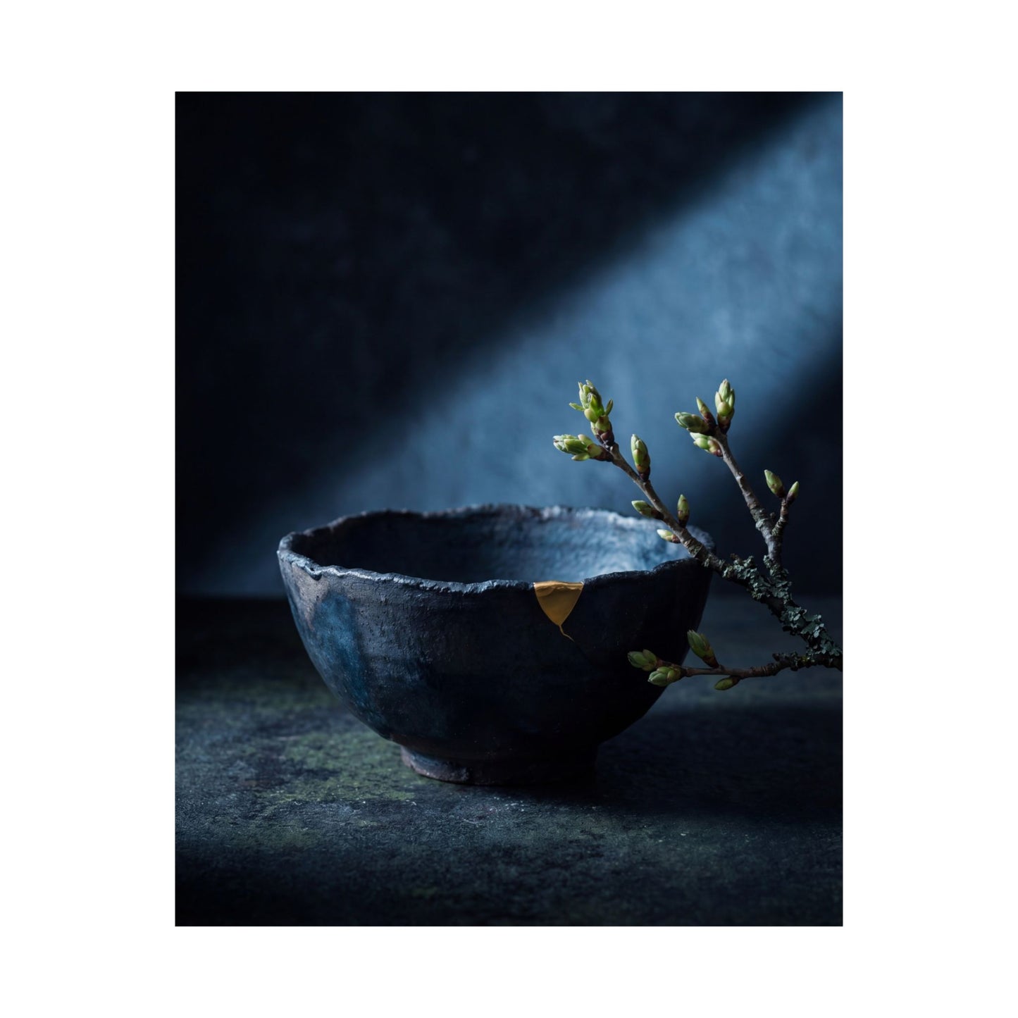 Moonlight Ceramic Bowl Wall Art Print - Dark Japandi Datsuzoku