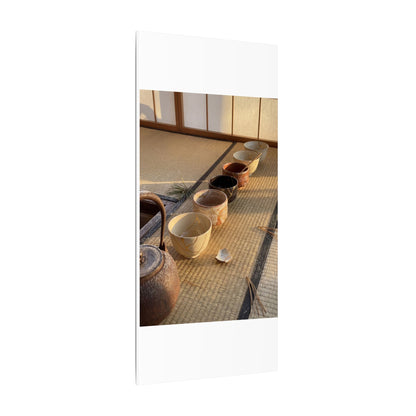 Kintsugi Tea Ceremony in Golden Hour | Gold Repair Canvas Art