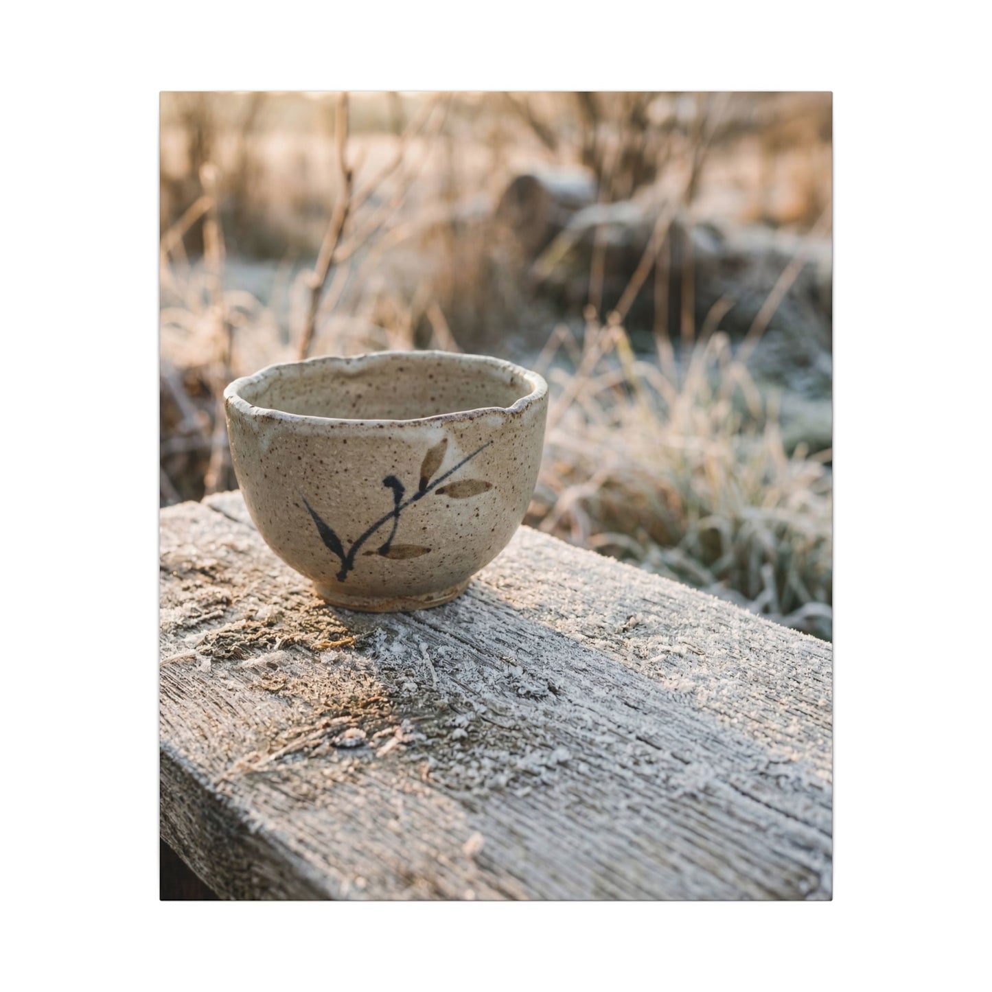 Golden Hour Ceramic Bowl Canvas Art - Japandi Ma
