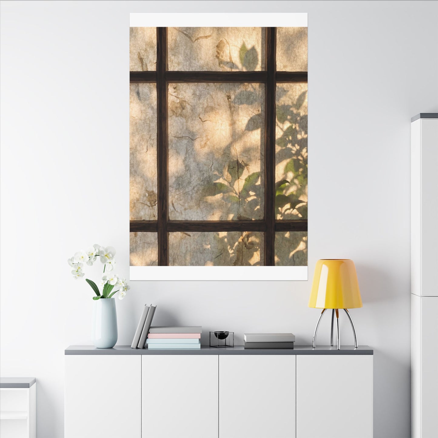 Golden Hour Shoji Screen Canvas Art - Japandi Mono No Aware